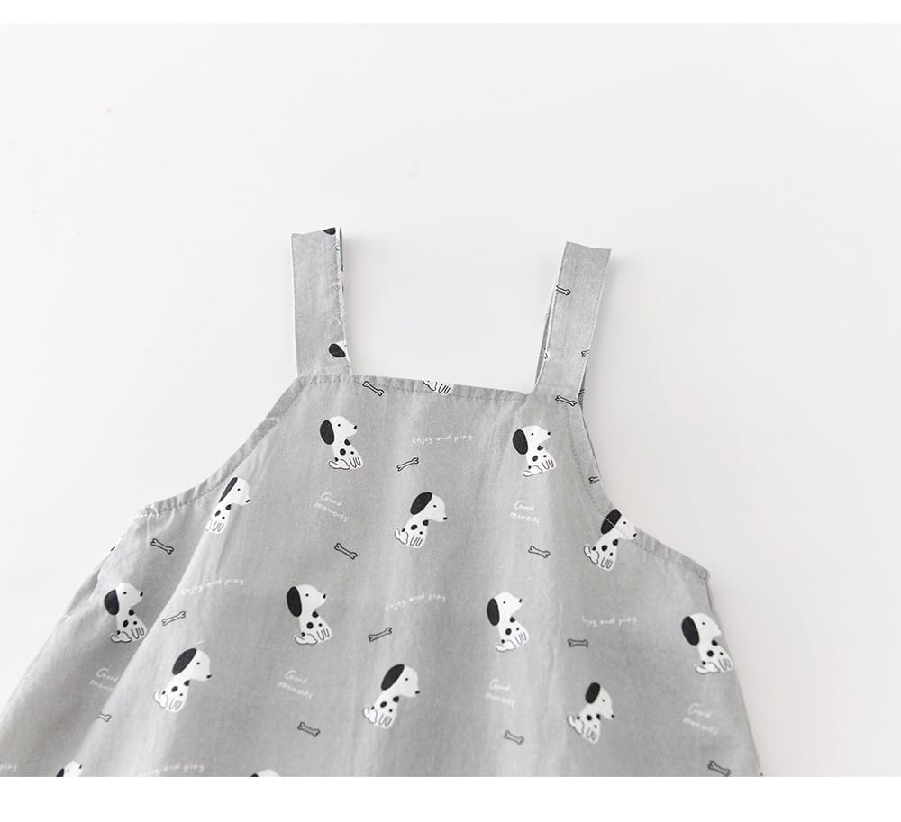 Puppy Graphic Overalls 犬 プリント サスペンダーショートパンツ【mh0012860】 ABNN サロペットパンツ・サスペンダーパンツ