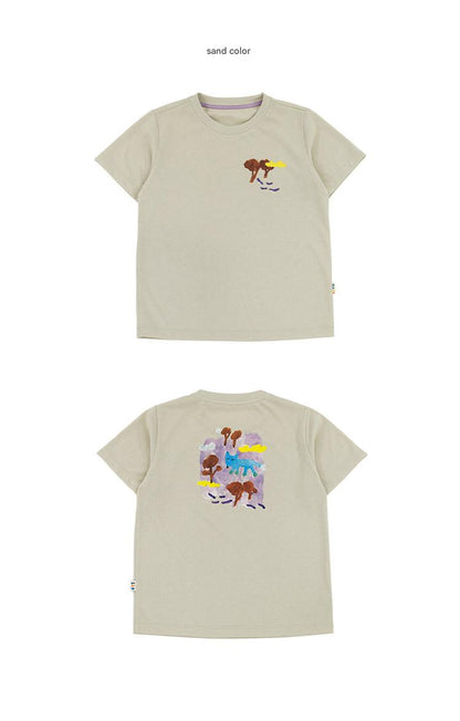 Quick-Drying Short Sleeve T-shirt プリント 半袖Tシャツ【mh0013103】 RICE & SKY 半袖Tシャツ