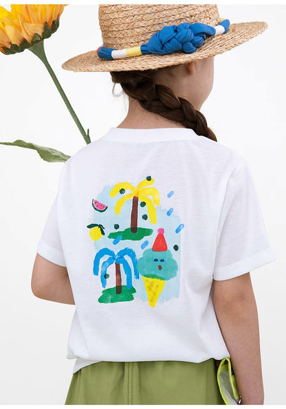 Quick-Drying Short Sleeve T-shirt プリント 半袖Tシャツ【mh0013103】 RICE & SKY 半袖Tシャツ