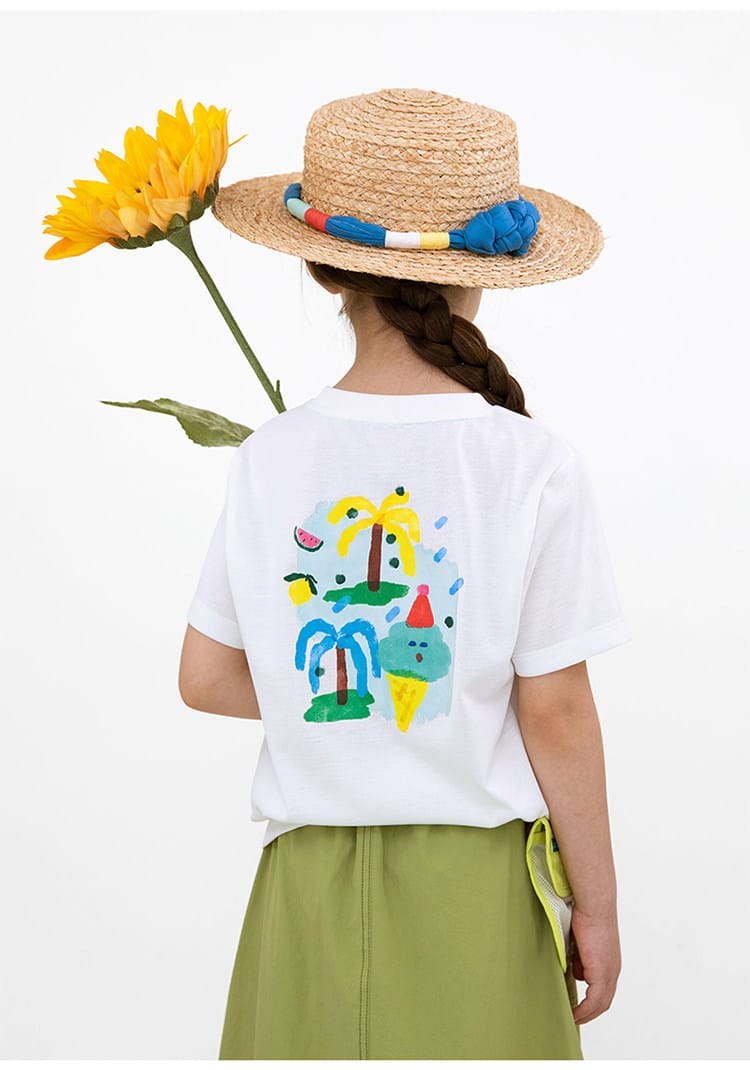 Quick-Drying Short Sleeve T-shirt プリント 半袖Tシャツ【mh0013103】 RICE & SKY 半袖Tシャツ