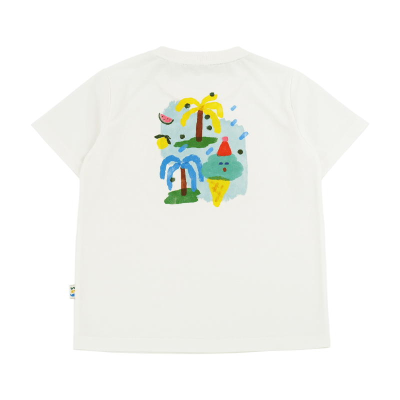 Quick-Drying Short Sleeve T-shirt プリント 半袖Tシャツ【mh0013103】 White / 100cm RICE & SKY 半袖Tシャツ