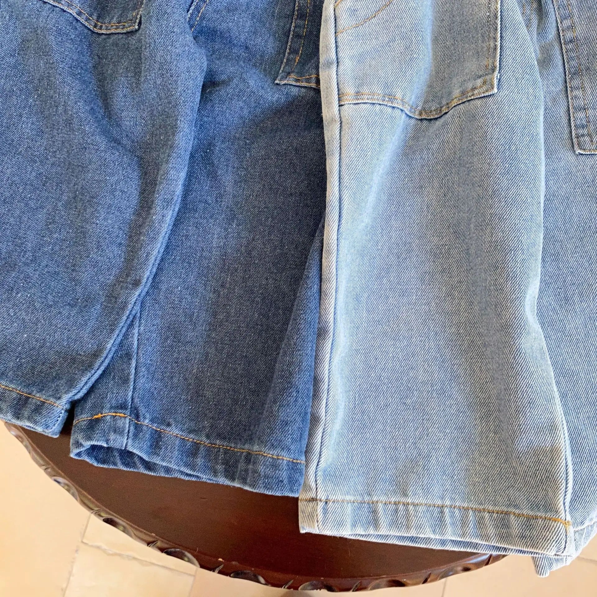 デニムパンツ キッズパンツ デニムパンツ ストレートジーンズ シンプルベーシック ジーパン 2カラー【mh0006156】