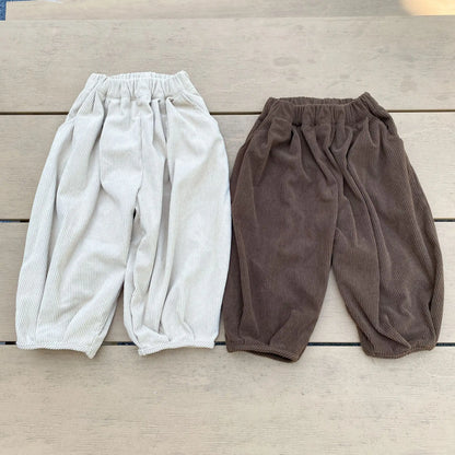 ロングパンツ・スウェットパンツ キッズパンツ コーデュロイルーズロングバルーンパンツ 2カラー【mh0006707】