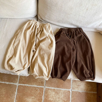 ロングパンツ・スウェットパンツ キッズパンツ コーデュロイルーズロングバルーンパンツ 2カラー【mh0006707】