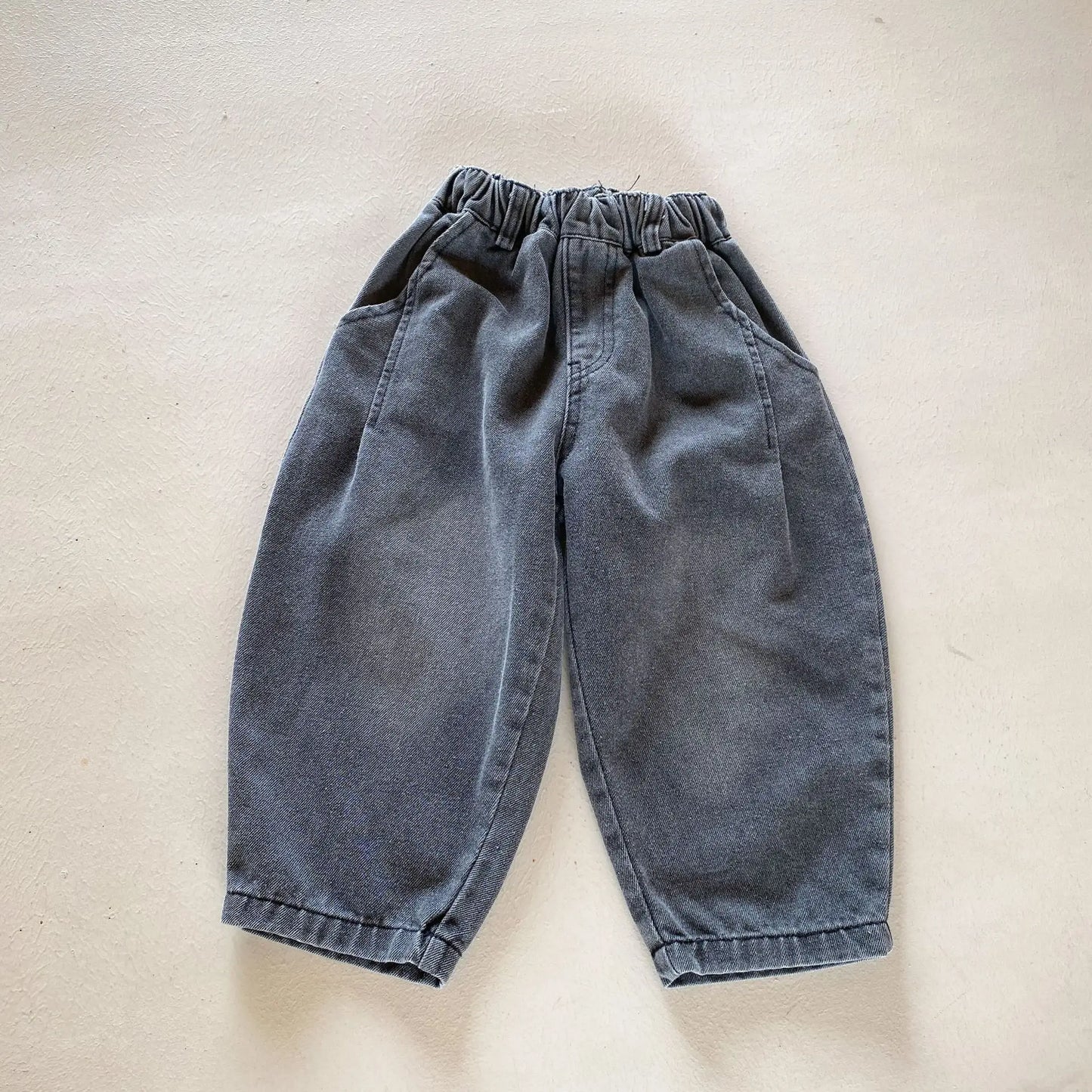 デニムパンツ キッズパンツ ルーズロングデニムパンツ ジーンズ2カラー【mh0007053】