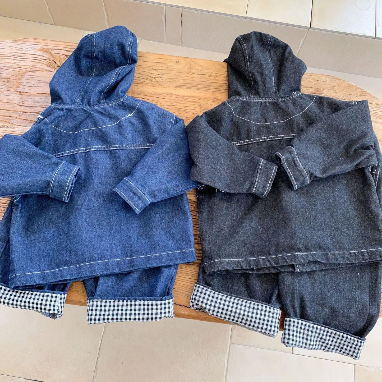 ショートコート・ジャケット・ジャンパー キッズアウター フーディデニムジャケットコート 2カラー【mh0007120】