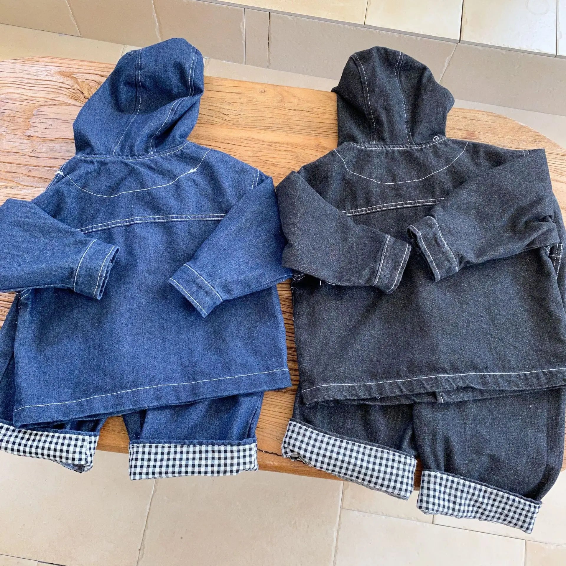 ショートコート・ジャケット・ジャンパー キッズアウター フーディデニムジャケットコート 2カラー【mh0007120】