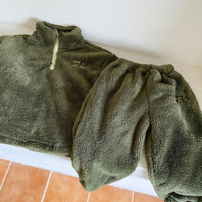 長袖パジャマ キッズセットアップ 2点セット フリースフランネル防寒長袖パジャマセット【mh0007784】