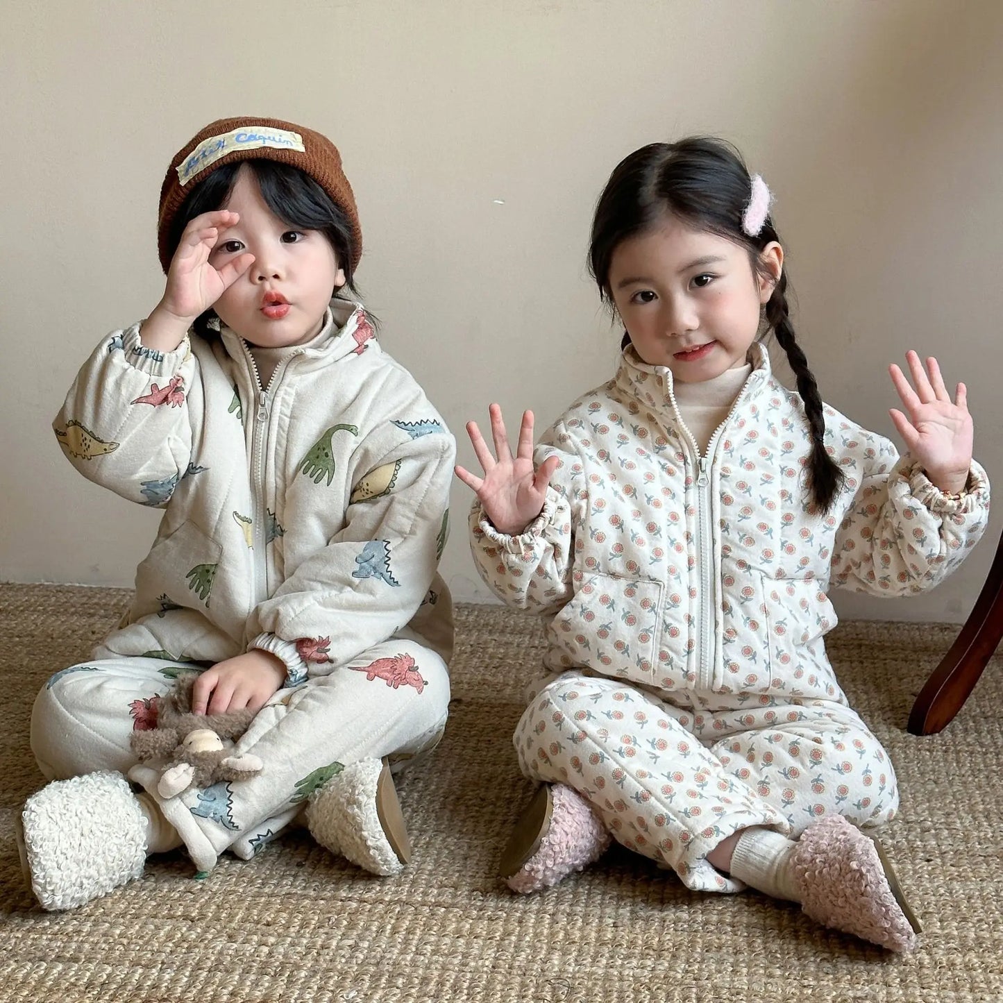 長袖セットアップ キッズセットアップ 2点セット 裏フリースジップアップジャケット+ロングパンツ 長袖パジャマセット ルームウェア【mh0007845】