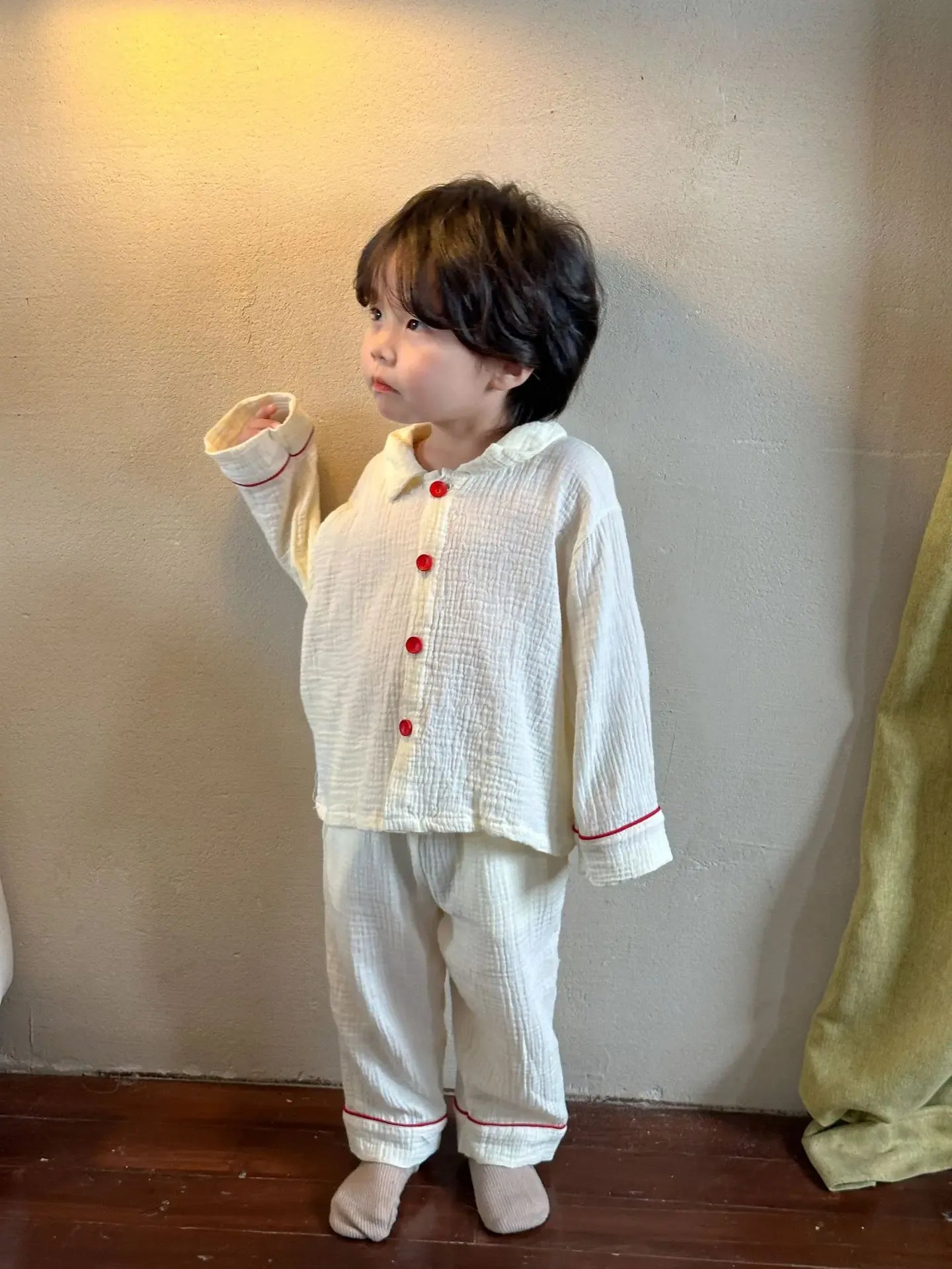 長袖セットアップ キッズセットアップ 2点セット 長袖パジャマセット ガールズ/ボーイズナチュラルスタイル【mh0008636】