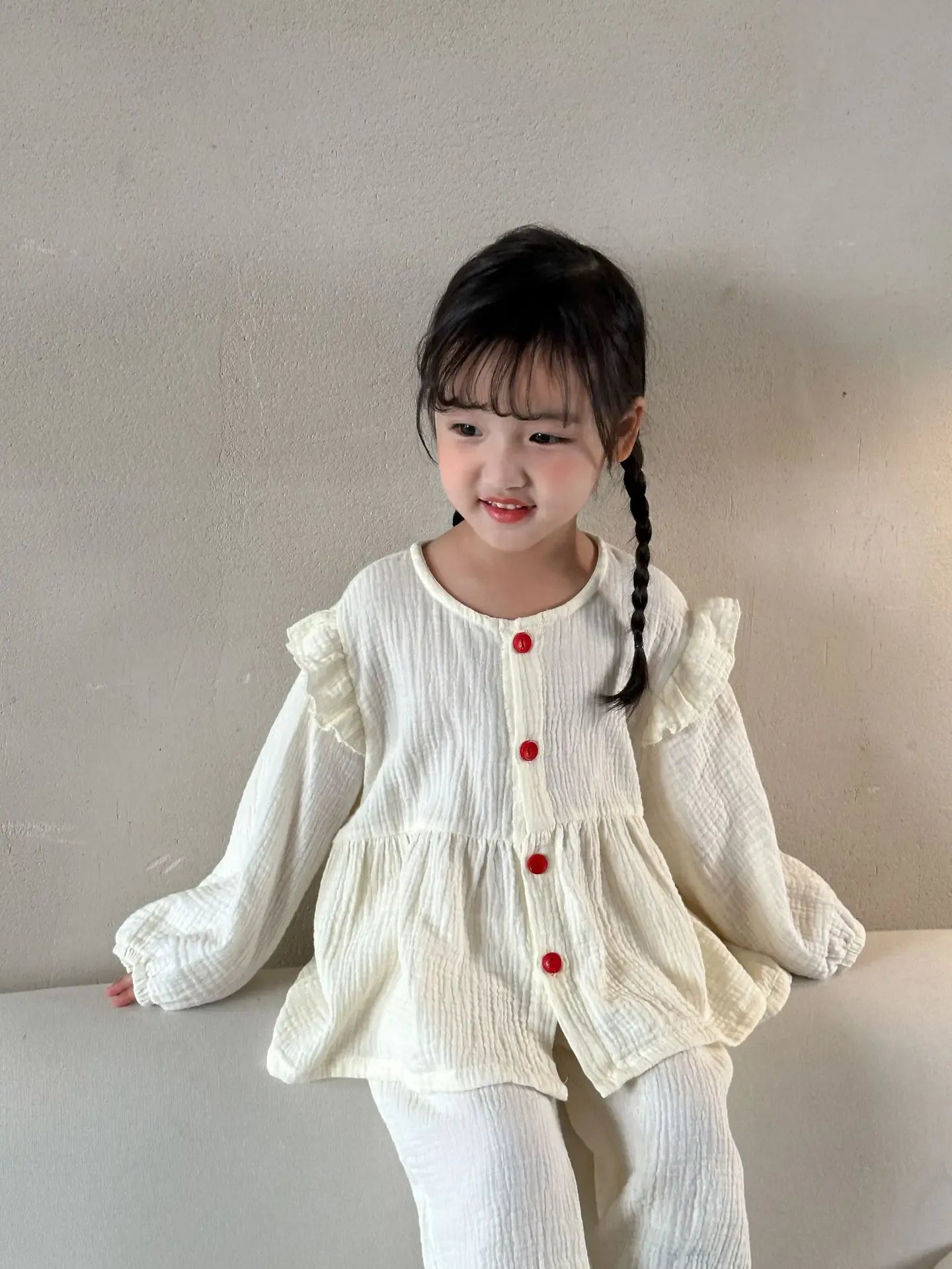 長袖セットアップ キッズセットアップ 2点セット 長袖パジャマセット ガールズ/ボーイズナチュラルスタイル【mh0008636】