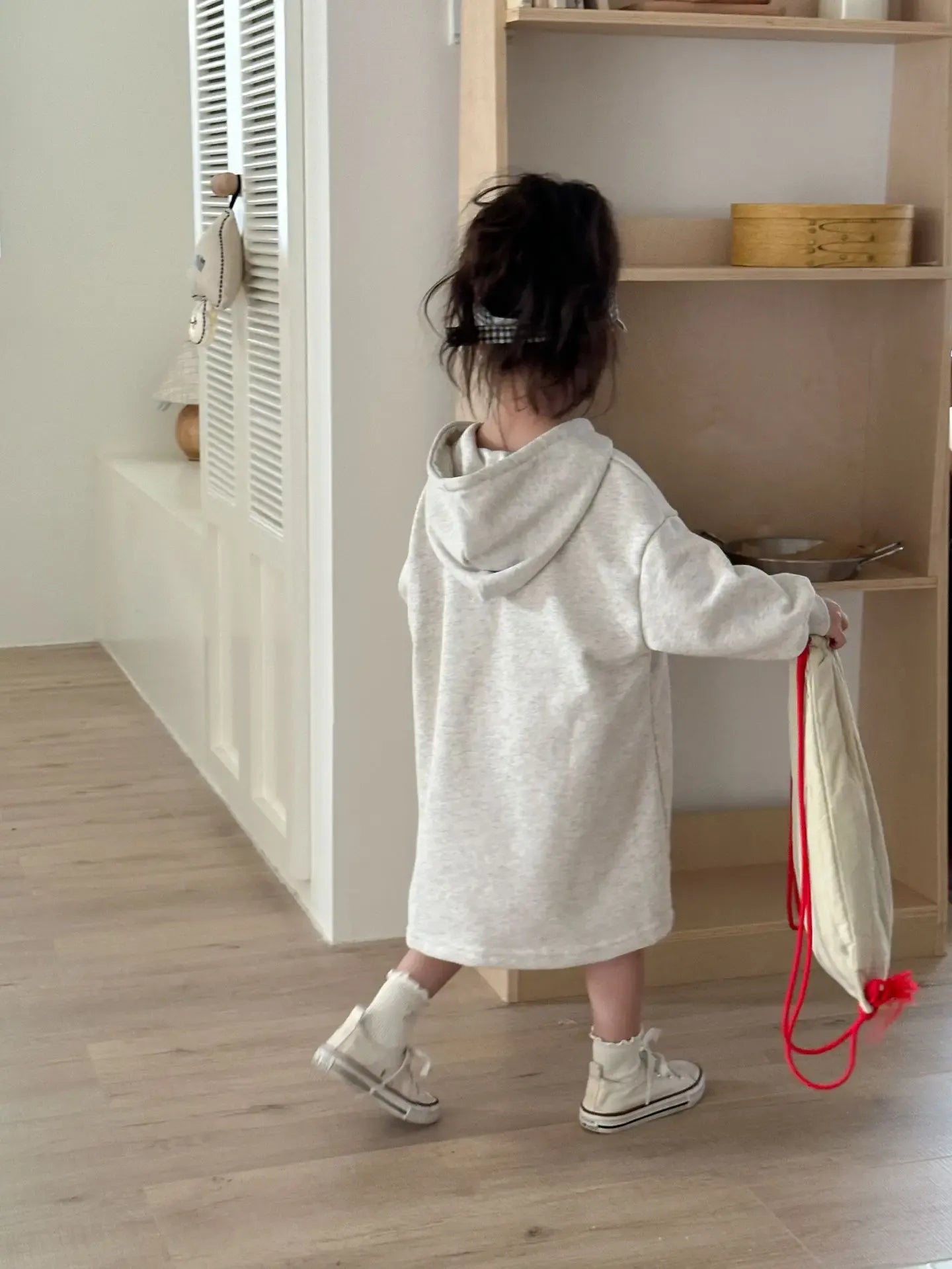 長袖セットアップ キッズワンピース/セットアップ 2点セット ハートロゴフーディ長袖スウェットワンピース/フーディスウェットプルオーバー+ロングパンツ リンクコーデ 兄弟姉妹 お揃いコーデ【mh0008776】