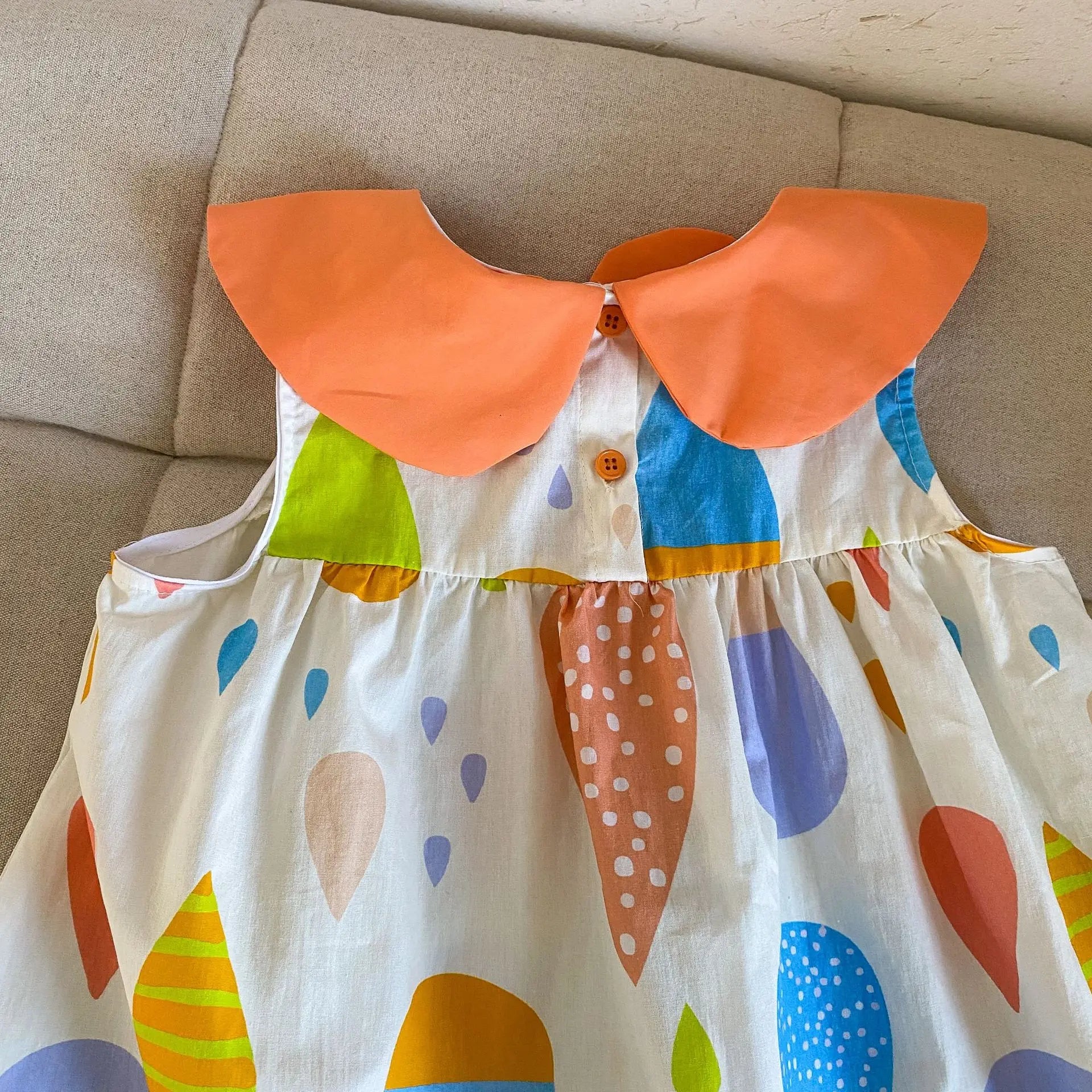 半袖セットアップ キッズワンピース/セットアップ 2点セット カラフルバルーンプリントフラワー襟ノースリーブワンピース/半袖シャツ+ショートパンツ リンクコーデ 兄弟姉妹 お揃いコーデ【mh0008873】