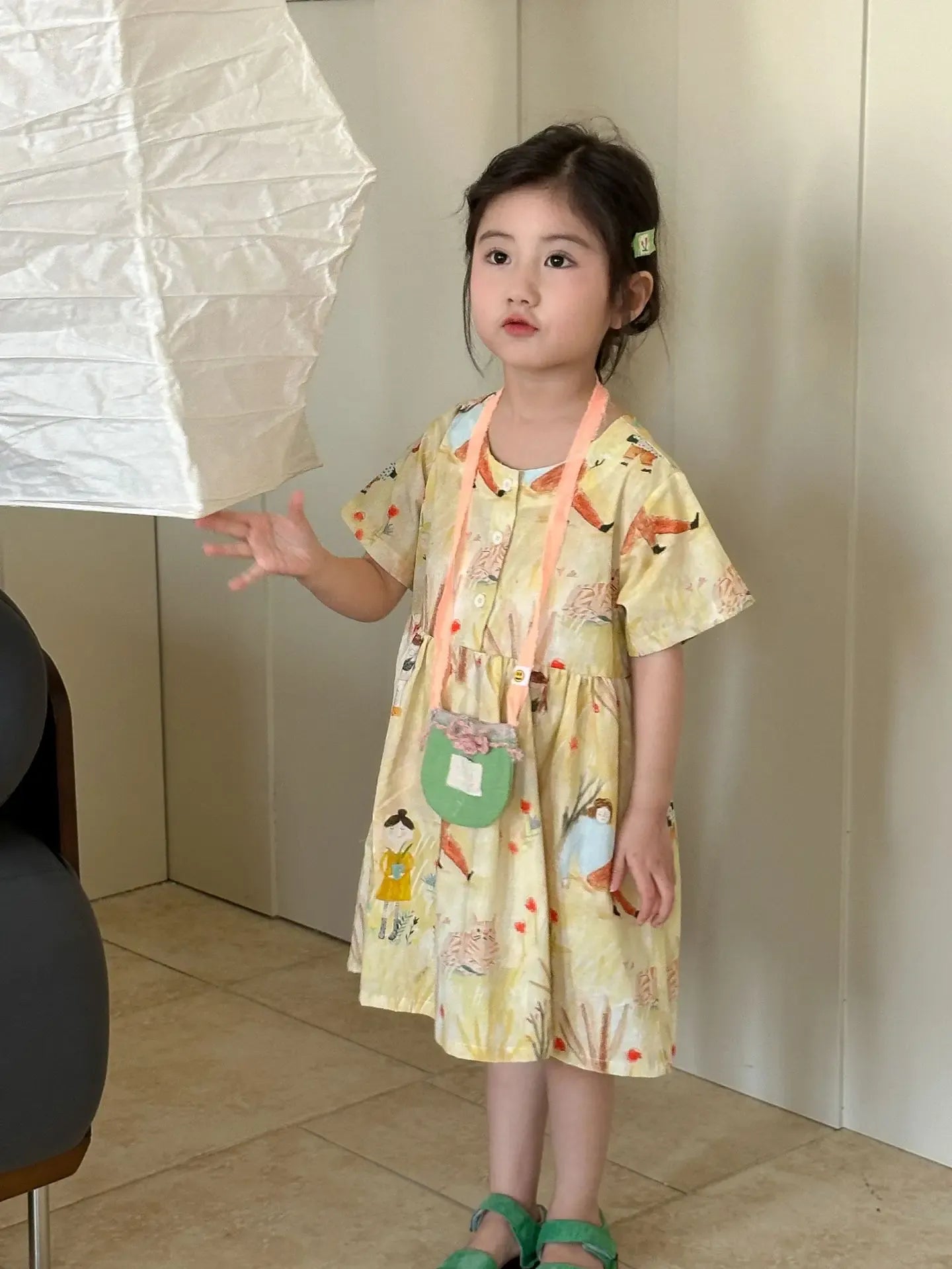 長袖セットアップ キッズワンピース/セットアップ 2点セット プリント柄半袖ワンピース/半袖シャツ+ショートパンツ リンクコーデ 兄弟姉妹 お揃いコーデ【mh0008874】