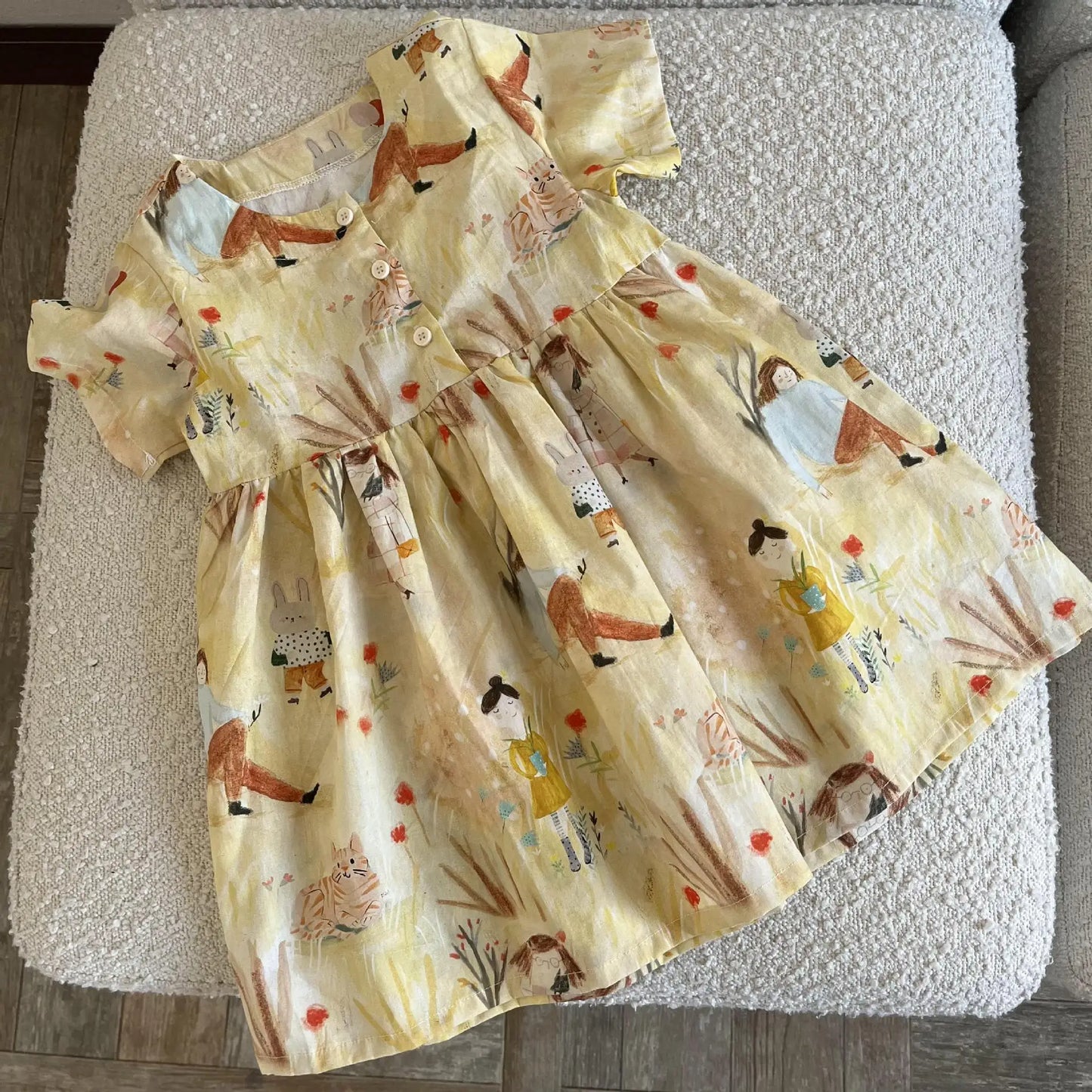 長袖セットアップ キッズワンピース/セットアップ 2点セット プリント柄半袖ワンピース/半袖シャツ+ショートパンツ リンクコーデ 兄弟姉妹 お揃いコーデ【mh0008874】