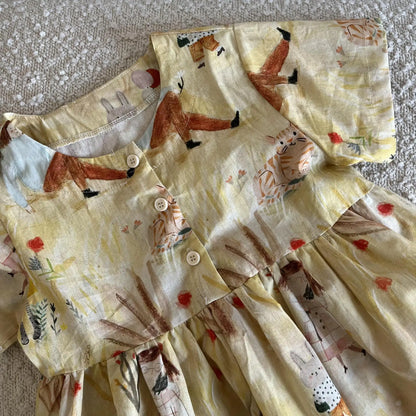 長袖セットアップ キッズワンピース/セットアップ 2点セット プリント柄半袖ワンピース/半袖シャツ+ショートパンツ リンクコーデ 兄弟姉妹 お揃いコーデ【mh0008874】