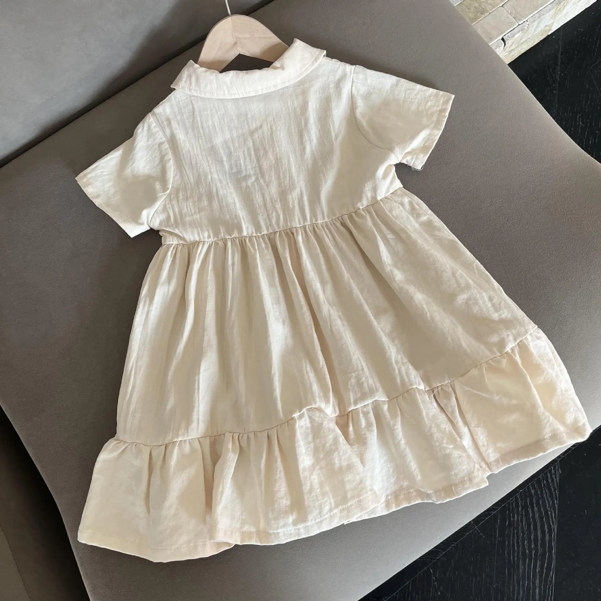 半袖セットアップ キッズワンピース/セットアップ 2点セット フラワー刺繍ワンポイント半袖ブワンピース/半袖シャツ+ショートパンツ リンクコーデ 兄弟姉妹 お揃いコーデ【mh0008875】