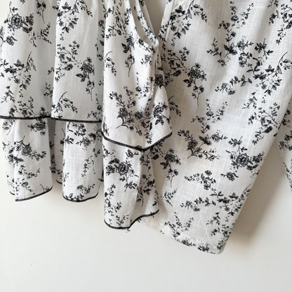 ノースリーブセットアップ フラワープリントキャミソールチュニック+ワイドルーズパンツセットアップ 2点セット【mh0010193】