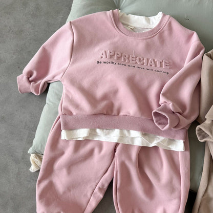 長袖セットアップ エンボスロゴ長袖スウェットセットアップ 2点セット【mh0010493】