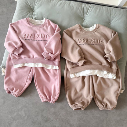 長袖セットアップ エンボスロゴ長袖スウェットセットアップ 2点セット【mh0010493】