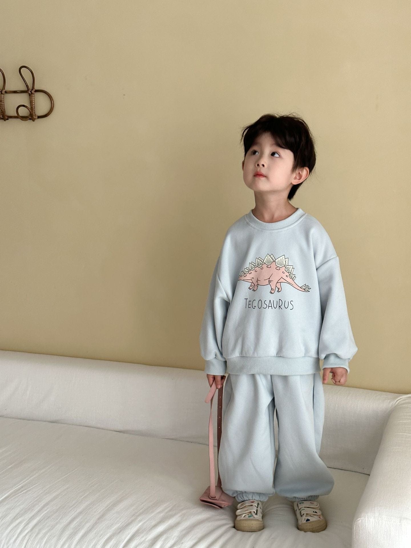 長袖セットアップ ダイナソー恐竜プリント長袖スウェットセットアップ 2点セット【mh0010494】