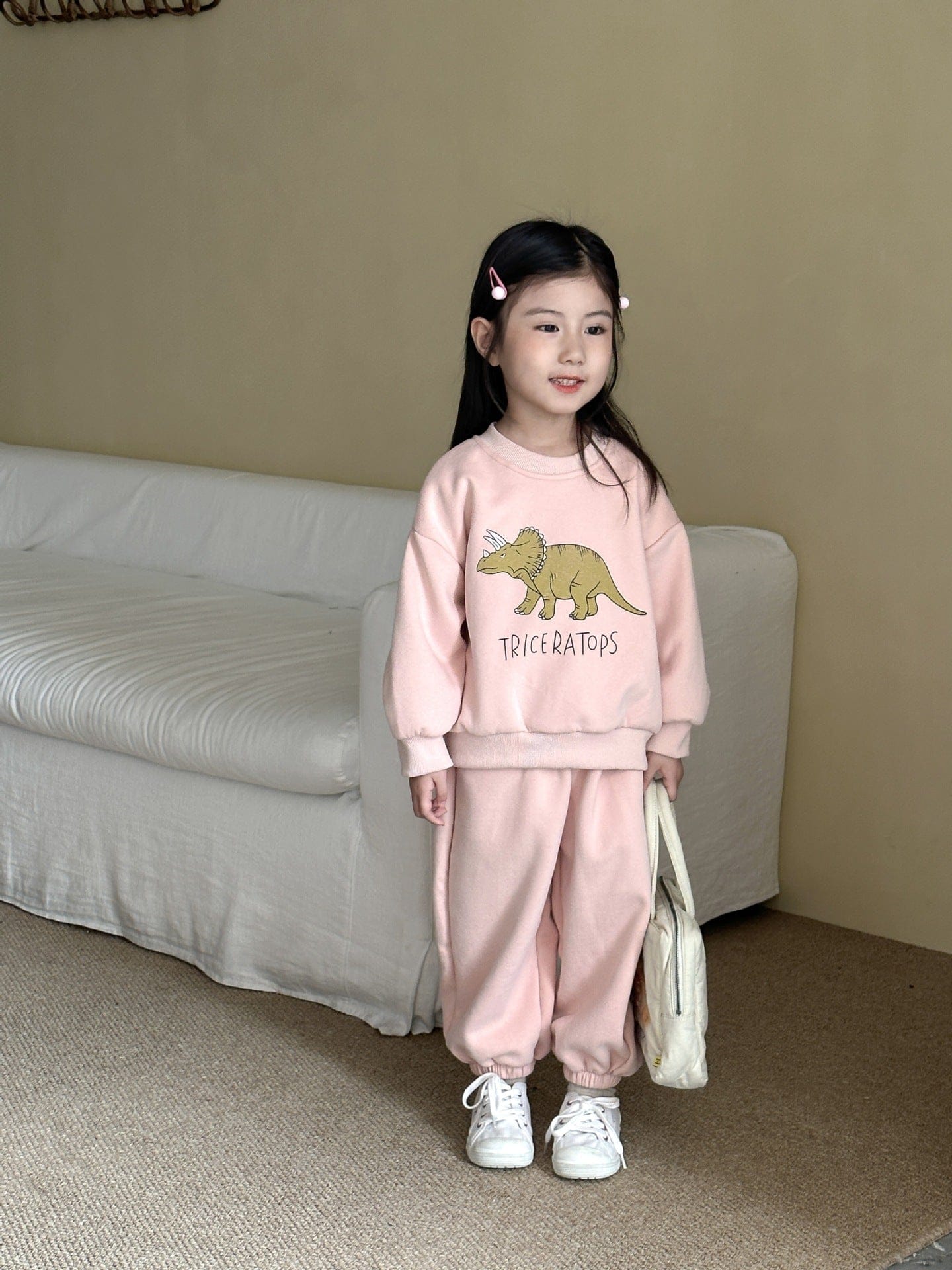 長袖セットアップ ダイナソー恐竜プリント長袖スウェットセットアップ 2点セット【mh0010494】