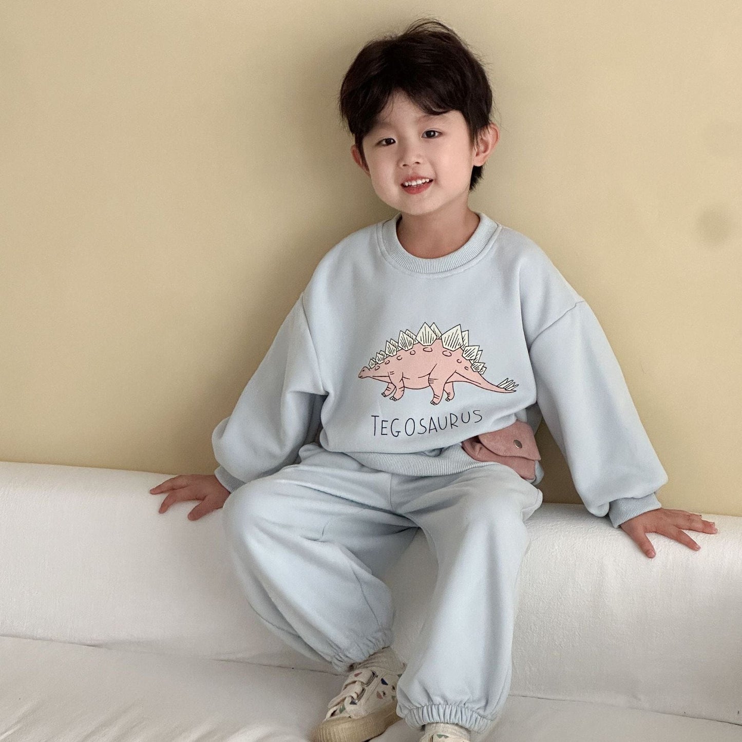 長袖セットアップ ダイナソー恐竜プリント長袖スウェットセットアップ 2点セット【mh0010494】
