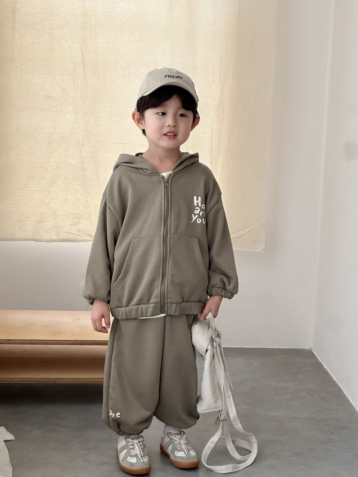 長袖セットアップ ロゴプリントジップアップパーカーセットアップ 2点セット【mh0011243】