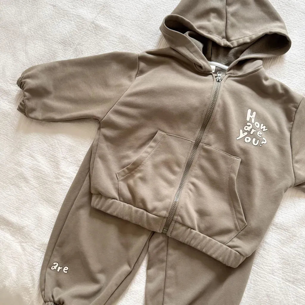 長袖セットアップ ロゴプリントジップアップパーカーセットアップ 2点セット【mh0011243】