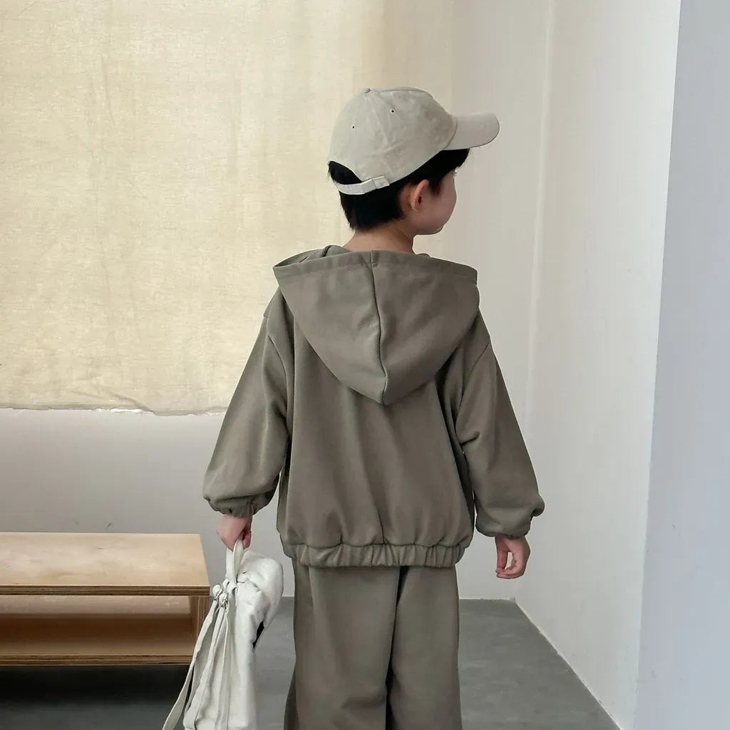 長袖セットアップ ロゴプリントジップアップパーカーセットアップ 2点セット【mh0011243】