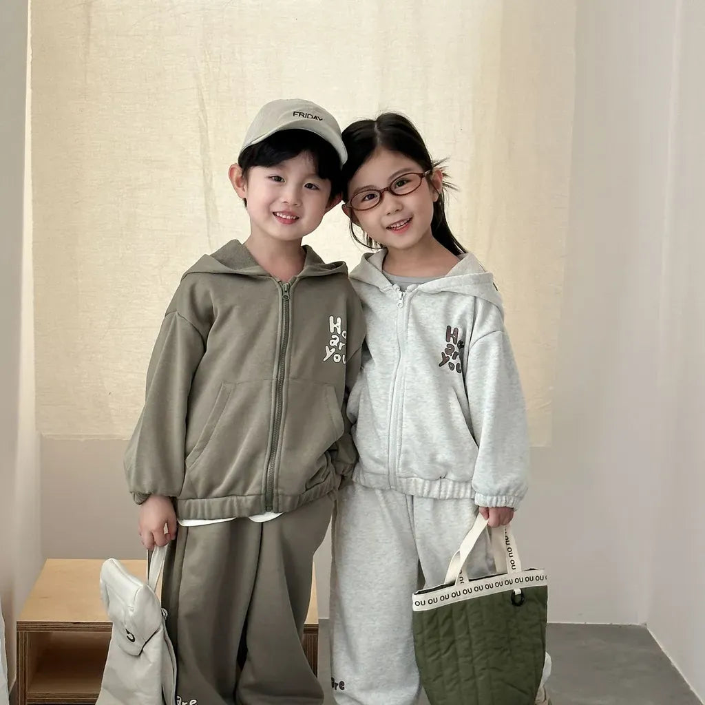 長袖セットアップ ロゴプリントジップアップパーカーセットアップ 2点セット【mh0011243】