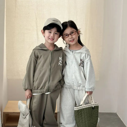 長袖セットアップ ロゴプリントジップアップパーカーセットアップ 2点セット【mh0011243】