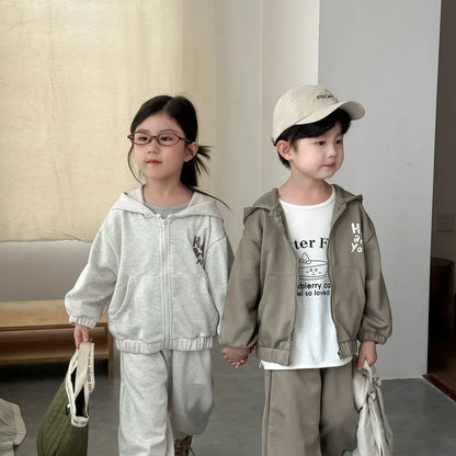 長袖セットアップ ロゴプリントジップアップパーカーセットアップ 2点セット【mh0011243】