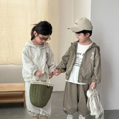 長袖セットアップ ロゴプリントジップアップパーカーセットアップ 2点セット【mh0011243】