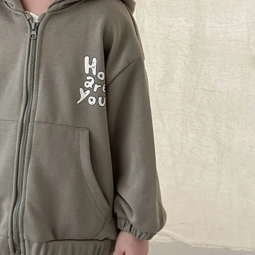 長袖セットアップ ロゴプリントジップアップパーカーセットアップ 2点セット【mh0011243】