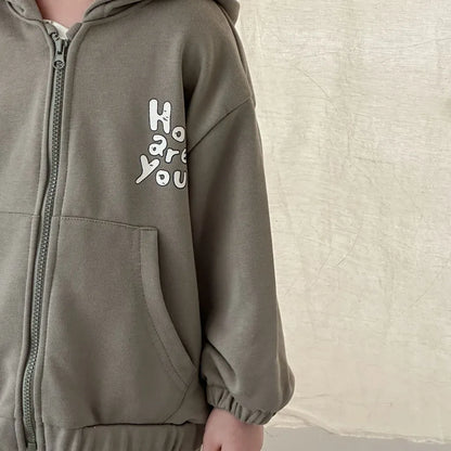 長袖セットアップ ロゴプリントジップアップパーカーセットアップ 2点セット【mh0011243】