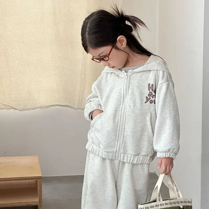 長袖セットアップ ロゴプリントジップアップパーカーセットアップ 2点セット【mh0011243】