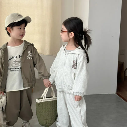 長袖セットアップ ロゴプリントジップアップパーカーセットアップ 2点セット【mh0011243】