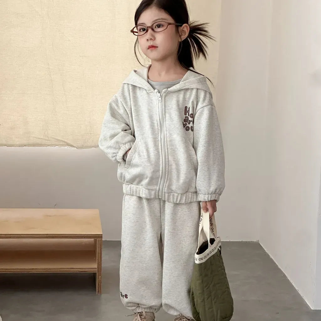 長袖セットアップ ロゴプリントジップアップパーカーセットアップ 2点セット【mh0011243】