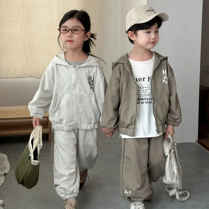 長袖セットアップ ロゴプリントジップアップパーカーセットアップ 2点セット【mh0011243】