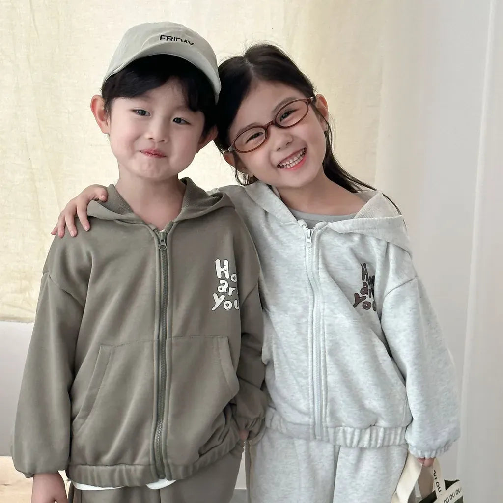 長袖セットアップ ロゴプリントジップアップパーカーセットアップ 2点セット【mh0011243】