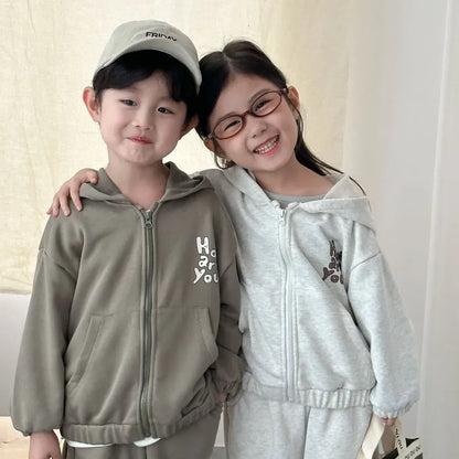 長袖セットアップ ロゴプリントジップアップパーカーセットアップ 2点セット【mh0011243】