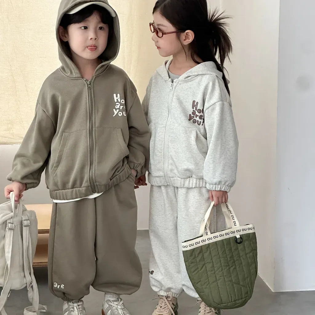 長袖セットアップ ロゴプリントジップアップパーカーセットアップ 2点セット【mh0011243】