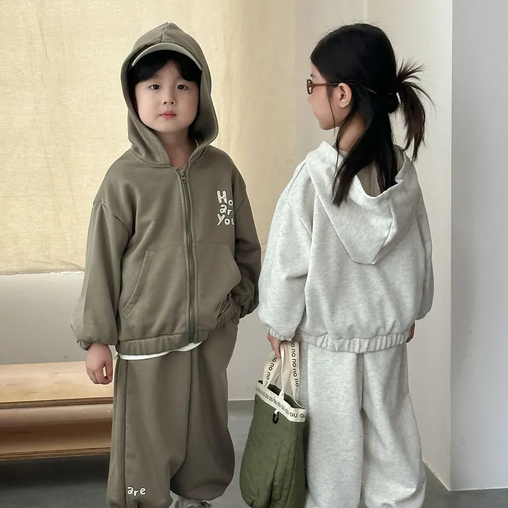 長袖セットアップ ロゴプリントジップアップパーカーセットアップ 2点セット【mh0011243】