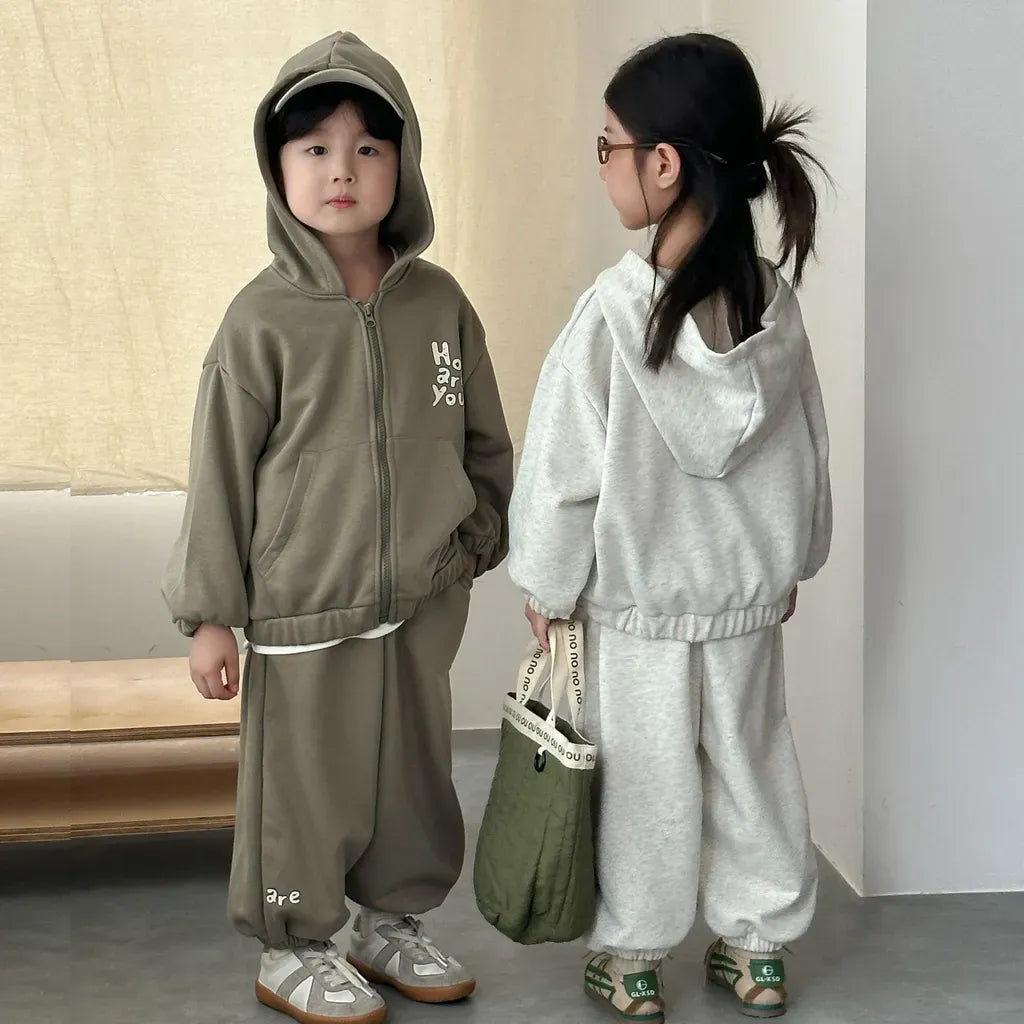 長袖セットアップ ロゴプリントジップアップパーカーセットアップ 2点セット【mh0011243】