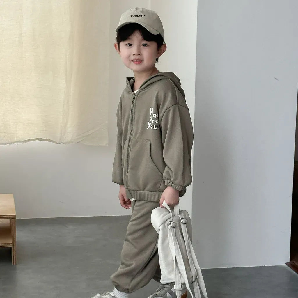 長袖セットアップ ロゴプリントジップアップパーカーセットアップ 2点セット【mh0011243】