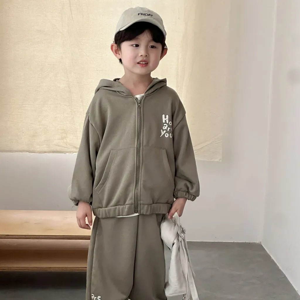 長袖セットアップ ロゴプリントジップアップパーカーセットアップ 2点セット【mh0011243】