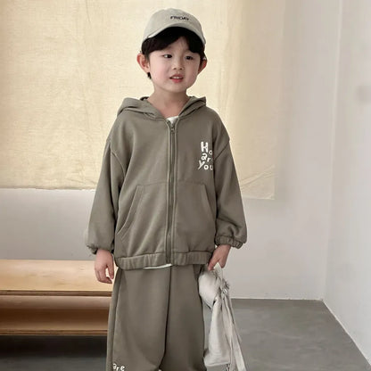 長袖セットアップ ロゴプリントジップアップパーカーセットアップ 2点セット【mh0011243】