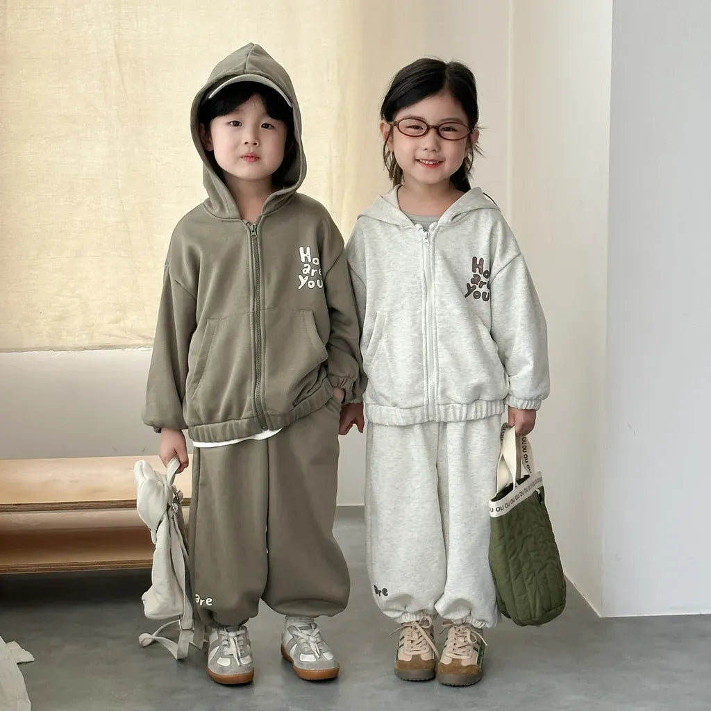 長袖セットアップ ロゴプリントジップアップパーカーセットアップ 2点セット【mh0011243】