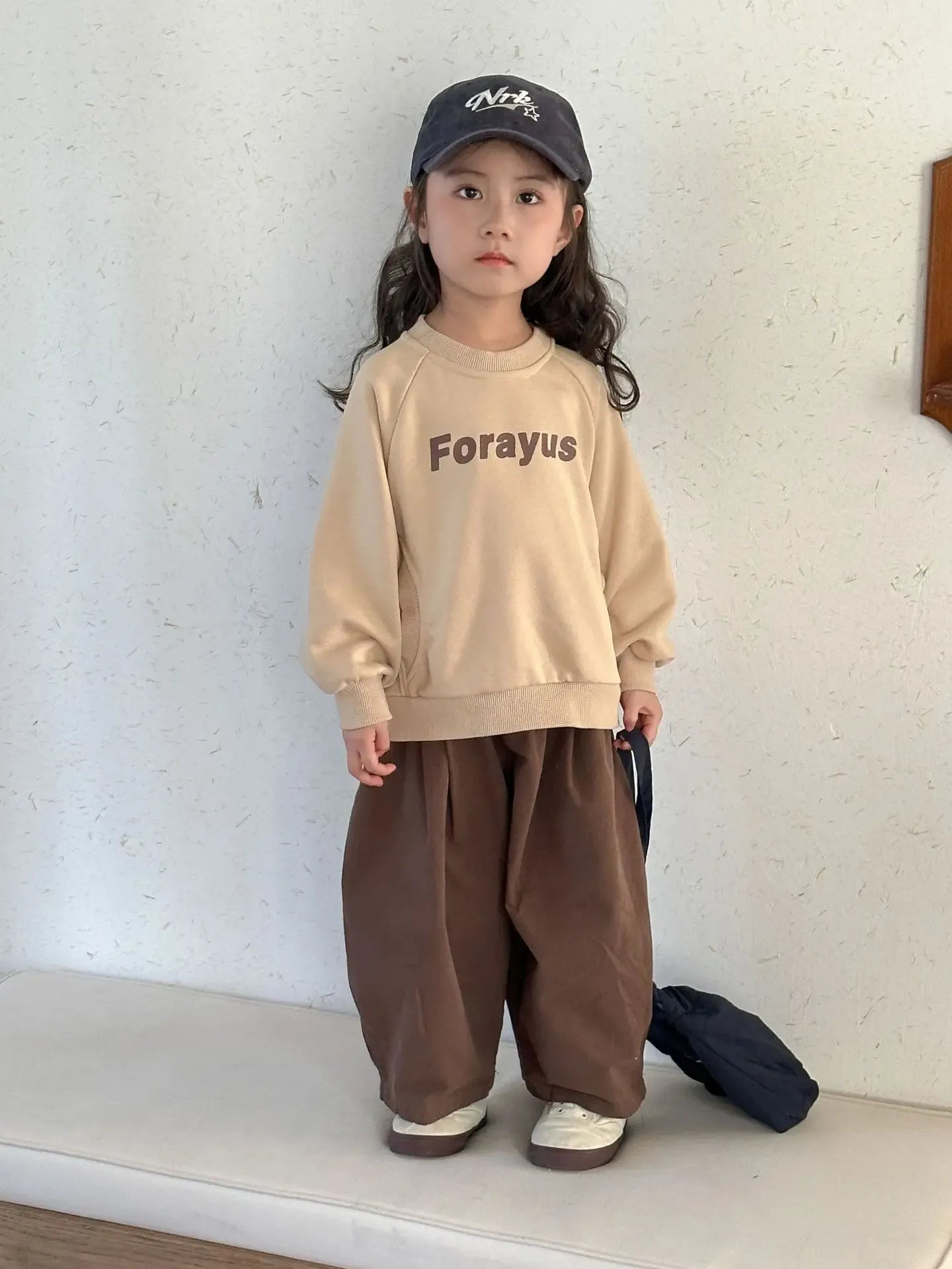 トレーナー・フーディ Beige / 80cm 12M キッズトップス レターロゴハートプリント長袖スウェットシャツ【mh0008822】